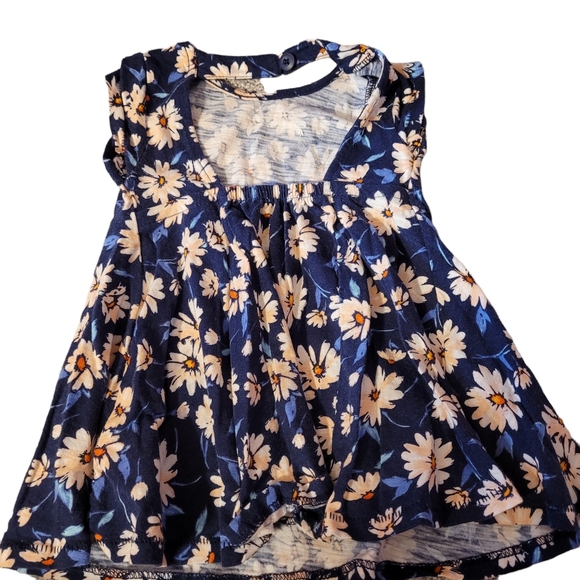 Old Navy 12-18M Short Sleeve Dress Open Back Button Closure Flower - Picture 2 of 3